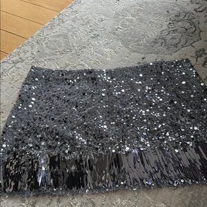 Zara Sparkling Silver Mini Skirt